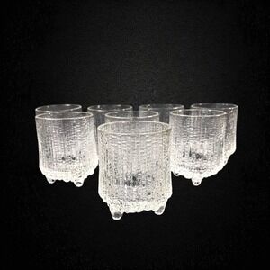 Iittala Ultima Thule Shot Cordial Glasses 3 Toed Finland 1960s Vtg Set of 8